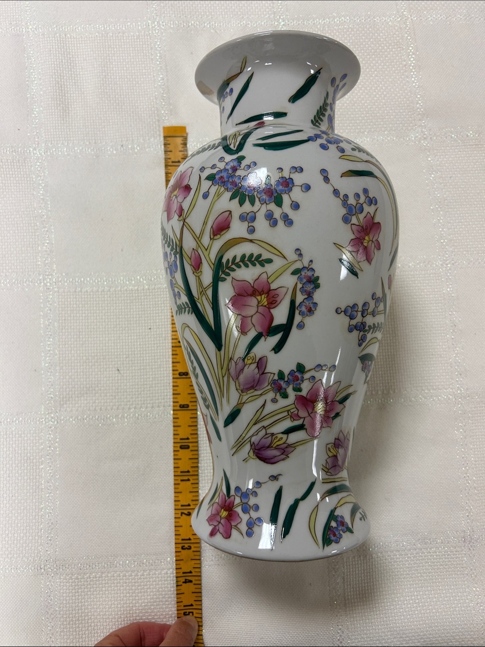 online marketplaces as a "12-inch Chinoiserie floral decorative vase image 5